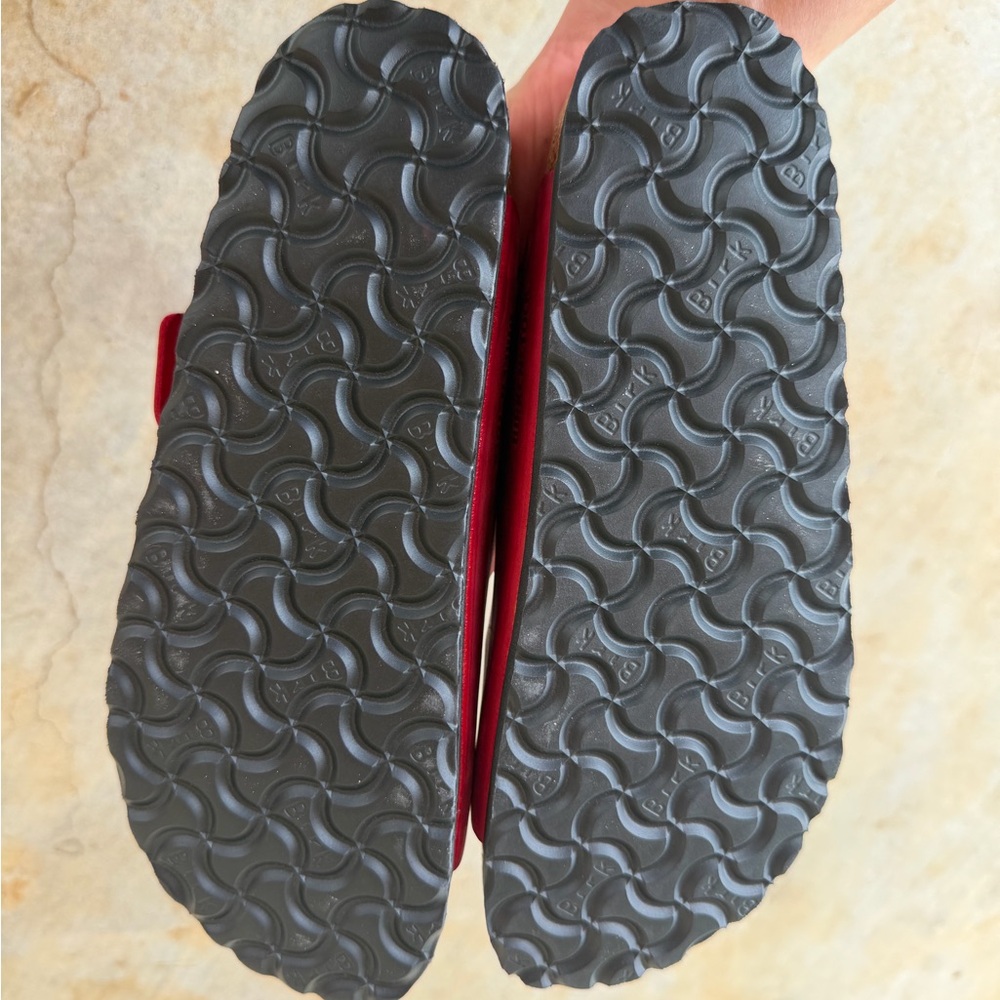 Birkenstock Arizona Sz 38 Fire Red New 100% Leather - Picture 3 of 8